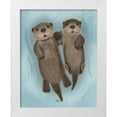 thumbnail image 1 of Fab Funky 15x18 White Modern Wood Framed Museum Art Print Titled - Otters Holding Hands, 1 of 4