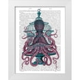 thumbnail image 1 of Fab Funky 15x18 White Modern Wood Framed Museum Art Print Titled - Pink Octopus in Cage, 1 of 4