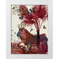 thumbnail image 1 of Fab Funky 15x18 White Modern Wood Framed Museum Art Print Titled - Red Lion, Portrait, 1 of 4