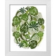 thumbnail image 1 of Fab Funky 15x18 White Modern Wood Framed Museum Art Print Titled - Tropical Oval, Green, 1 of 4