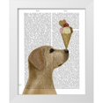 thumbnail image 1 of Fab Funky 15x18 White Modern Wood Framed Museum Art Print Titled - Yellow Labrador Ice Cream, 1 of 4