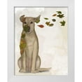 thumbnail image 1 of Fab Funky 15x18 White Modern Wood Framed Museum Art Print Titled - Yellow Labrador Windswept and Interesting, 1 of 4