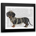 thumbnail image 1 of Fab Funky 18x15 Black Modern Framed Museum Art Print Titled - Dachshund and Pearls, 1 of 5