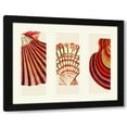 thumbnail image 1 of Fab Funky 18x15 Black Modern Wood Framed Wall Art Titled - Red and Cream Shells on 3 Panels, 1 of 6