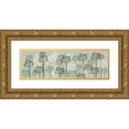 thumbnail image 1 of Fab Funky 18x8 Gold Ornate Wood Framed with Double Matting Museum Art Print Titled - Floral Trees, Juniper, 1 of 4