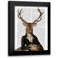 thumbnail image 1 of Fab Funky 19x24 Black Modern Framed Museum Art Print Titled - Deer in Chair, 1 of 5