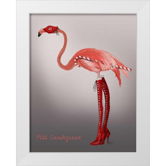 Fab Funky 19x24 White Modern Wood Framed Museum Art Print Titled - Miss Candycane