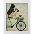 thumbnail image 1 of Fab Funky 19x24 White Modern Wood Framed Museum Art Print Titled - Pugs on Bicycle, 1 of 4