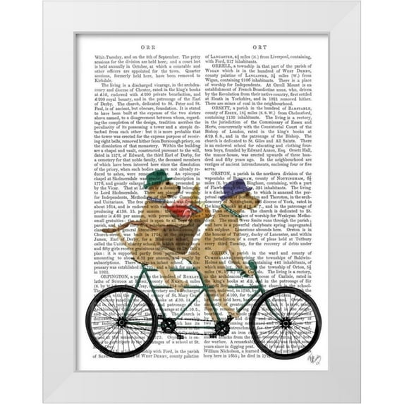 Fab Funky 19x24 White Modern Wood Framed Museum Art Print Titled - Yellow Labrador Tandem