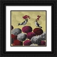 thumbnail image 1 of Fab Funky 20x20 Black Ornate Wood Framed with Double Matting Museum Art Print Titled - Blooming Birds, Chrysanthemum 2, Fine Art Print, 1 of 4