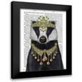 thumbnail image 1 of Fab Funky 20x24 Black Modern Framed Museum Art Print Titled - Badger with Tiara, Portrait, 1 of 5
