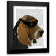 thumbnail image 1 of Fab Funky 20x24 Black Modern Framed Museum Art Print Titled - Basset Hound Ninja, 1 of 5