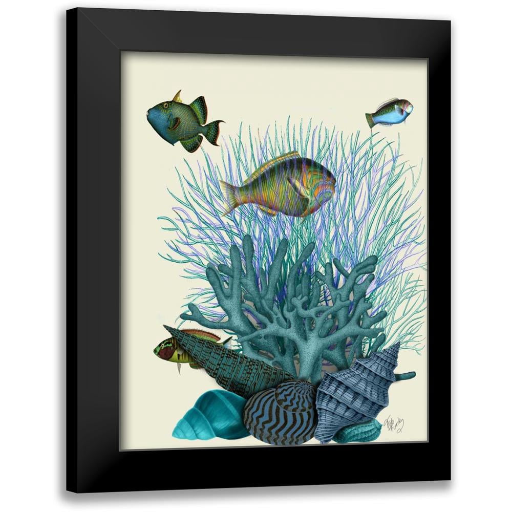 Shells Funky Fab Funky 20x24 Black Modern Framed Museum Art Print Titled - Fish Blue ...