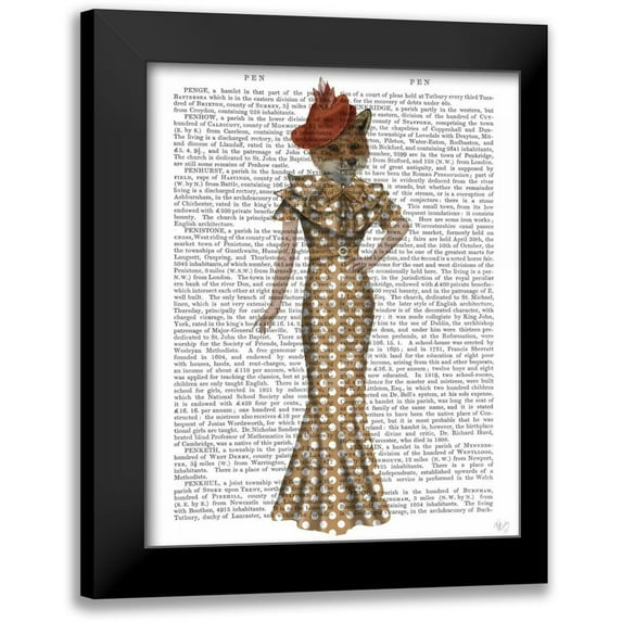 Fab Funky 20x24 Black Modern Framed Museum Art Print Titled - Fox Lady 1930s