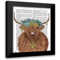 thumbnail image 1 of Fab Funky 20x24 Black Modern Framed Museum Art Print Titled - Highland Cow Bohemian 1 Book Print, 1 of 5
