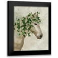 thumbnail image 1 of Fab Funky 20x24 Black Modern Framed Museum Art Print Titled - Horse Porcelain with Ivy, 1 of 5