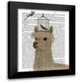 thumbnail image 1 of Fab Funky 20x24 Black Modern Framed Museum Art Print Titled - Llama and Birdcage Book Print, 1 of 5