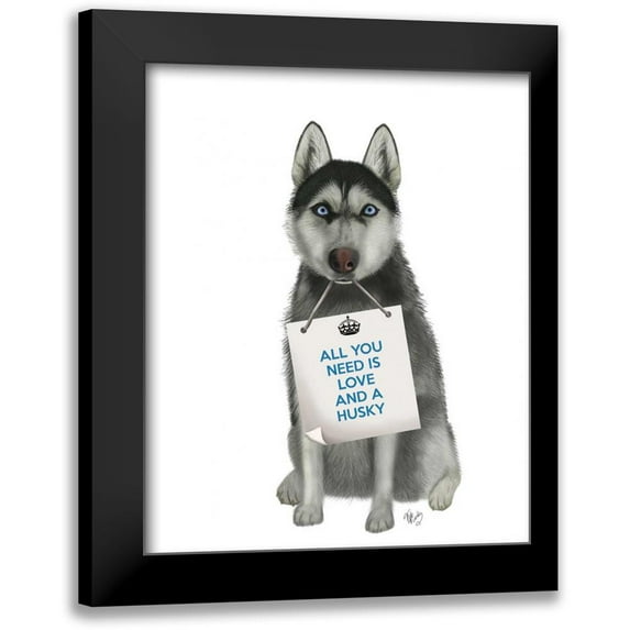 Fab Funky 20x24 Black Modern Framed Museum Art Print Titled - Love and Husky