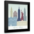 thumbnail image 1 of Fab Funky 20x24 Black Modern Framed Museum Art Print Titled - New York Skyline, 1 of 5