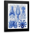 thumbnail image 1 of Fab Funky 20x24 Black Modern Framed Museum Art Print Titled - Octopus and Squid Blue, 1 of 5