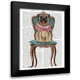 thumbnail image 1 of Fab Funky 20x24 Black Modern Framed Museum Art Print Titled - Pug Princess on Chair, 1 of 5