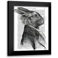 thumbnail image 1 of Fab Funky 20x24 Black Modern Framed Museum Art Print Titled - Rabbit Portrait Profile, 1 of 5