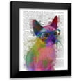 thumbnail image 1 of Fab Funky 20x24 Black Modern Framed Museum Art Print Titled - Rainbow Splash Cat 2, 1 of 5