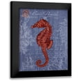 thumbnail image 1 of Fab Funky 20x24 Black Modern Framed Museum Art Print Titled - Seaside Postcard Red on Blue b, 1 of 5