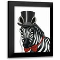 thumbnail image 1 of Fab Funky 20x24 Black Modern Framed Museum Art Print Titled - Zebra with Top Hat and Bow Tie 1, Sideways, 1 of 5