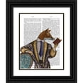 thumbnail image 1 of Fab Funky 20x24 Black Ornate Wood Framed with Double Matting Museum Art Print Titled - Book Reader Fox, 1 of 4