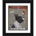 thumbnail image 1 of Fab Funky 20x24 Black Ornate Wood Framed with Double Matting Museum Art Print Titled - Boston Terrier Ice Cream, 1 of 4