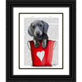 thumbnail image 1 of Fab Funky 20x24 Black Ornate Wood Framed with Double Matting Museum Art Print Titled - Buckets of Love Dachshund Puppy, 1 of 4