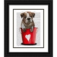 thumbnail image 1 of Fab Funky 20x24 Black Ornate Wood Framed with Double Matting Museum Art Print Titled - Bulldog Bucket Of Love Red, 1 of 4
