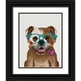 thumbnail image 1 of Fab Funky 20x24 Black Ornate Wood Framed with Double Matting Museum Art Print Titled - English Bulldog and Flower Glasses, 1 of 4