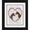 thumbnail image 1 of Fab Funky 20x24 Black Ornate Wood Framed with Double Matting Museum Art Print Titled - Foxes in Pink Heart, 1 of 4