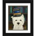 thumbnail image 1 of Fab Funky 20x24 Black Ornate Wood Framed with Double Matting Museum Art Print Titled - Westie and Books, 1 of 4