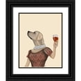 thumbnail image 1 of Fab Funky 20x24 Black Ornate Wood Framed with Double Matting Museum Art Print Titled - Yellow Labrador Wine Snob, 1 of 4