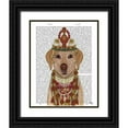 thumbnail image 1 of Fab Funky 20x24 Black Ornate Wood Framed with Double Matting Museum Art Print Titled - Yellow Labrador and Tiara, Portrait, 1 of 4