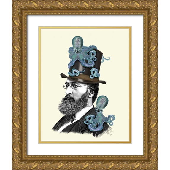 Fab Funky 20x24 Gold Ornate Wood Framed with Double Matting Museum Art Print Titled - Doctor Octopus
