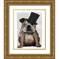 thumbnail image 1 of Fab Funky 20x24 Gold Ornate Wood Framed with Double Matting Museum Art Print Titled - English Bulldog, Formal Hound and Hat, 1 of 4
