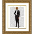 thumbnail image 1 of Fab Funky 20x24 Gold Ornate Wood Framed with Double Matting Museum Art Print Titled - Fox In Evening Suit Full, 1 of 4
