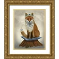 thumbnail image 1 of Fab Funky 20x24 Gold Ornate Wood Framed with Double Matting Museum Art Print Titled - Fox with Tiara, Full, 1 of 4