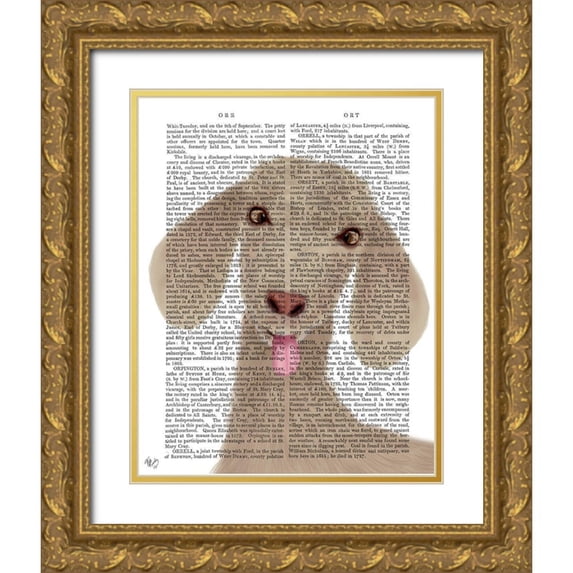 Fab Funky 20x24 Gold Ornate Wood Framed with Double Matting Museum Art Print Titled - Funny Farm Goat 1 Book Print