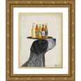 thumbnail image 1 of Fab Funky 20x24 Gold Ornate Wood Framed with Double Matting Museum Art Print Titled - German Shorthaired Pointer Ice Cream, Black Beer Lover, 1 of 4