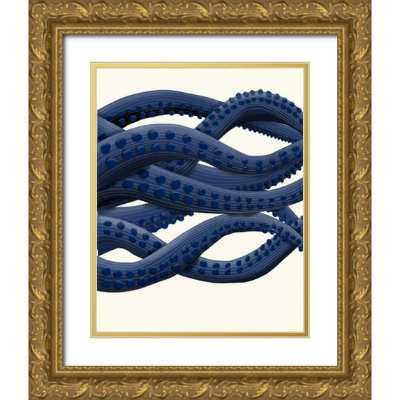 Fab Funky 20x24 Gold Ornate Wood Framed with Double Matting Museum Art Print Titled - Giant Octopus Tentacles a