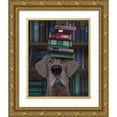 thumbnail image 1 of Fab Funky 20x24 Gold Ornate Wood Framed with Double Matting Museum Art Print Titled - Great Dane and Books, 1 of 4