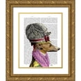 thumbnail image 1 of Fab Funky 20x24 Gold Ornate Wood Framed with Double Matting Museum Art Print Titled - Greyhound in 16th Century Hat, 1 of 4