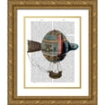 thumbnail image 1 of Fab Funky 20x24 Gold Ornate Wood Framed with Double Matting Museum Art Print Titled - Hot Air Balloon With Tail Feather, 1 of 4