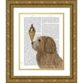 thumbnail image 1 of Fab Funky 20x24 Gold Ornate Wood Framed with Double Matting Museum Art Print Titled - Labradoodle, Golden, Ice Cream, 1 of 4