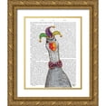 thumbnail image 1 of Fab Funky 20x24 Gold Ornate Wood Framed with Double Matting Museum Art Print Titled - Mardi Gras Goose Jester Hat, 1 of 4